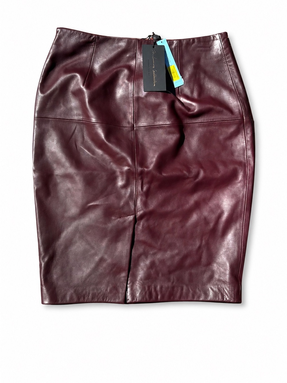 BNWT Antonio Melani Leather Pencil Skirt - Wine Oxblood Sz M